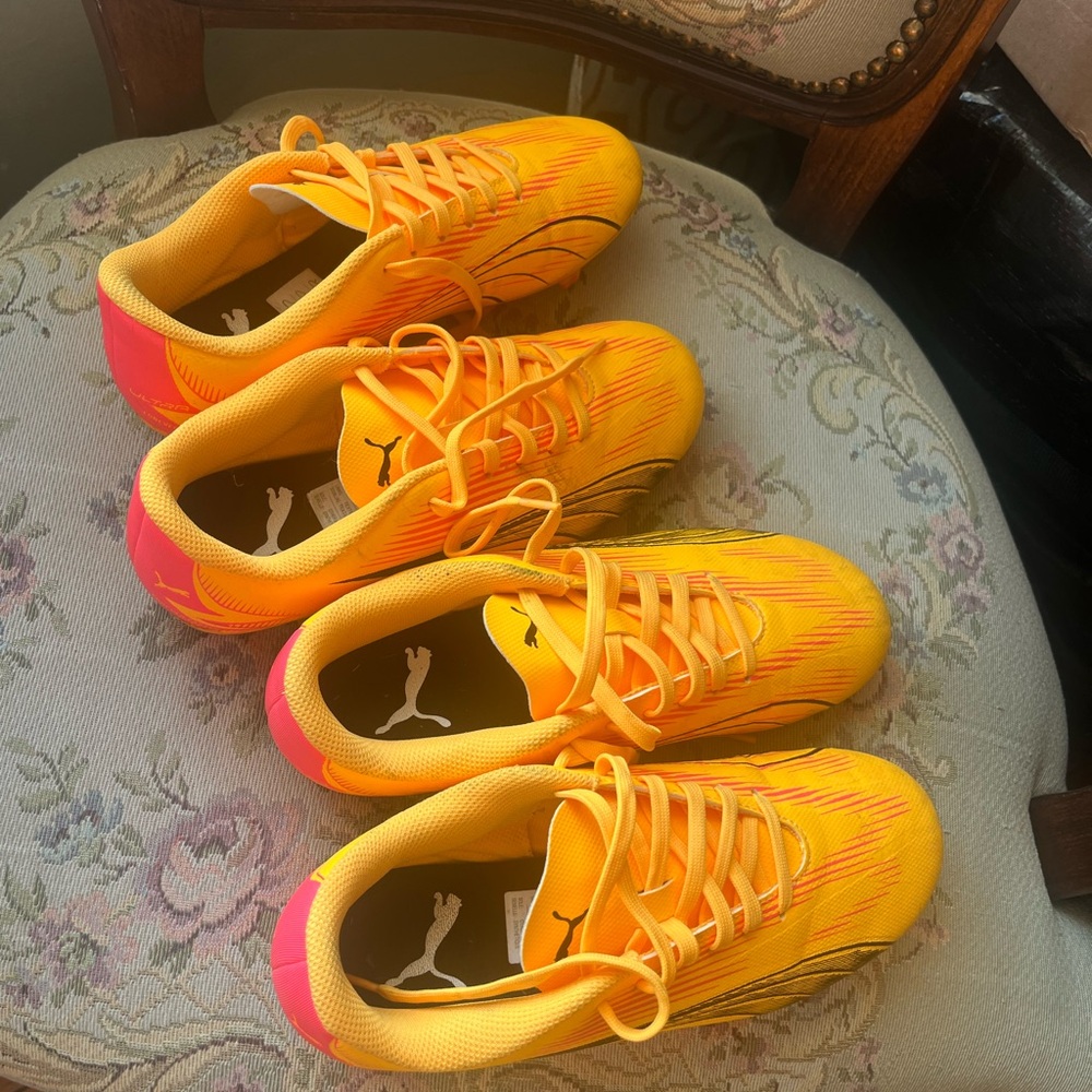 Puma Kids' Vibrant Yellow and Pink Sneakers